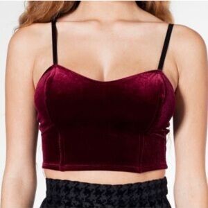 American Apparel burgundy velvet bralette size Medium
